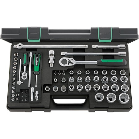 Stahlwille Tools 1/4 Inches Drive Socket & Ratchet Sets, Hex, Torx, 63 pcs 96013702